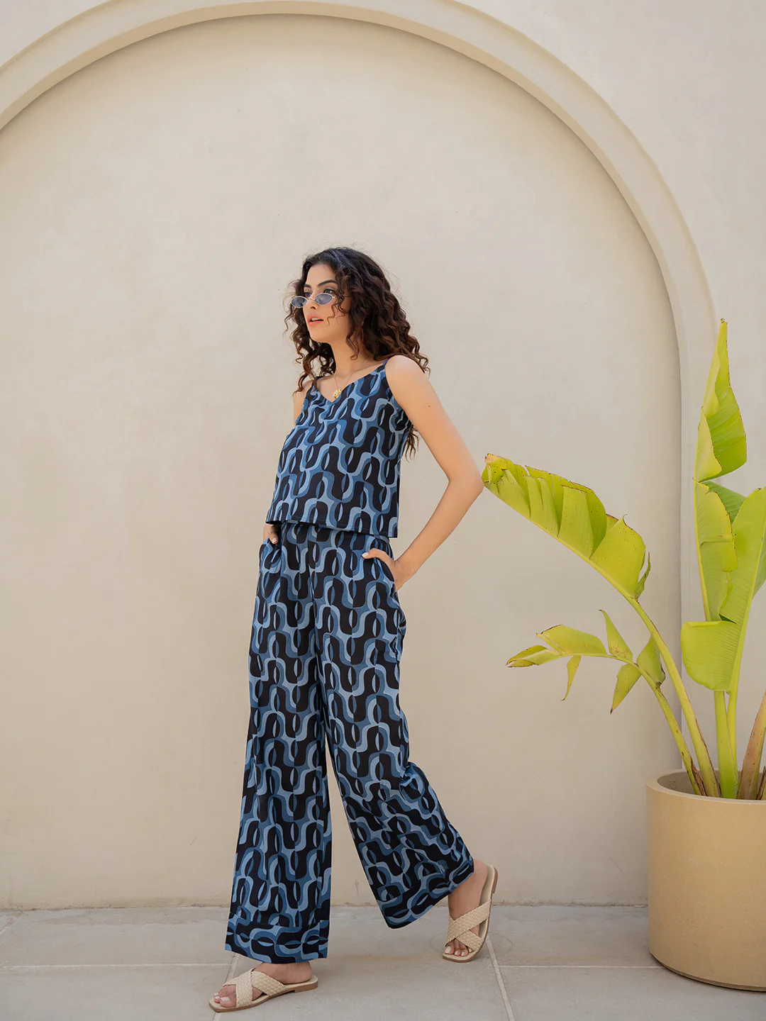 Abstract Navy Nirvana Blue Co-Ord Set - Image 18