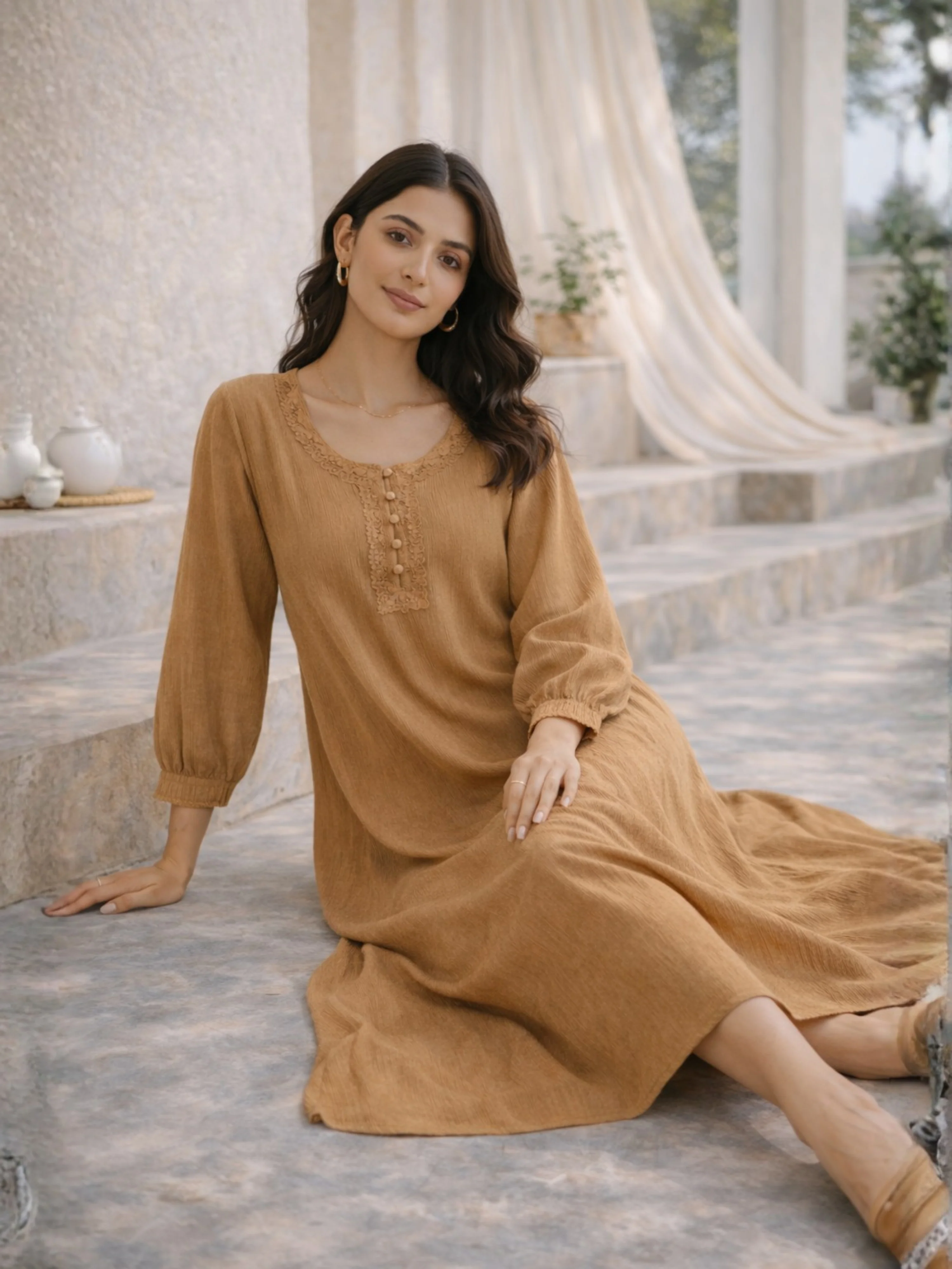 Cocoa Creme Soft Crepe Night Maxi