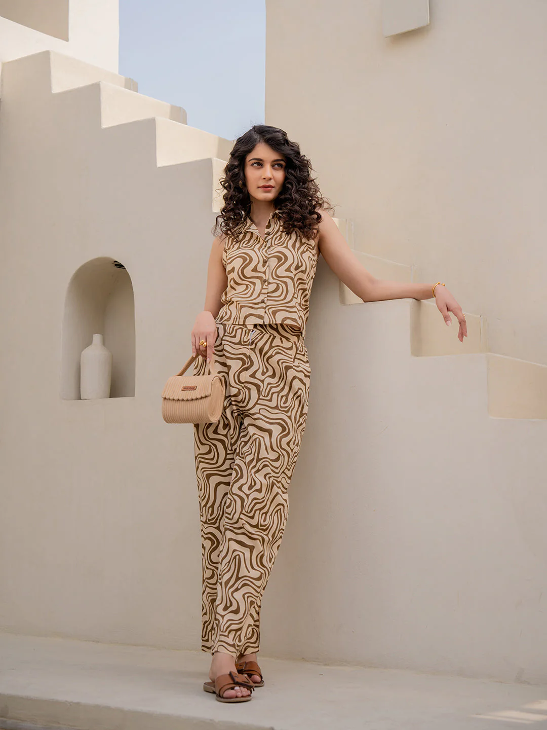 Fluid Wave Sweet Coca Brown Pant - Image 11
