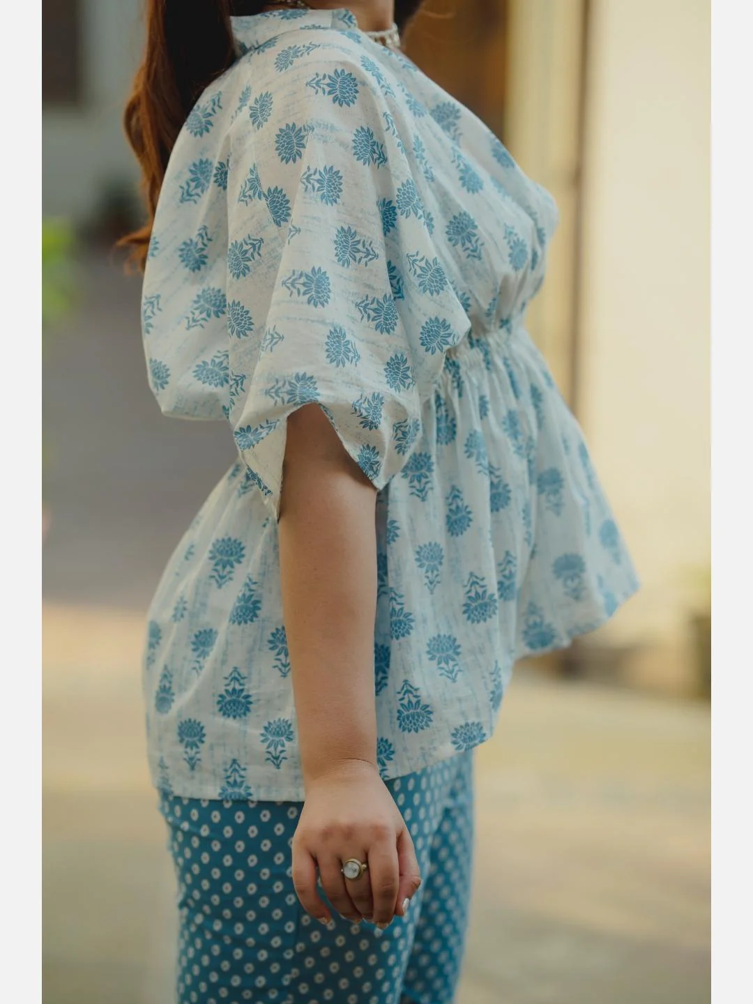 Mesh White High Low Pure cotton Loungewear - Image 13