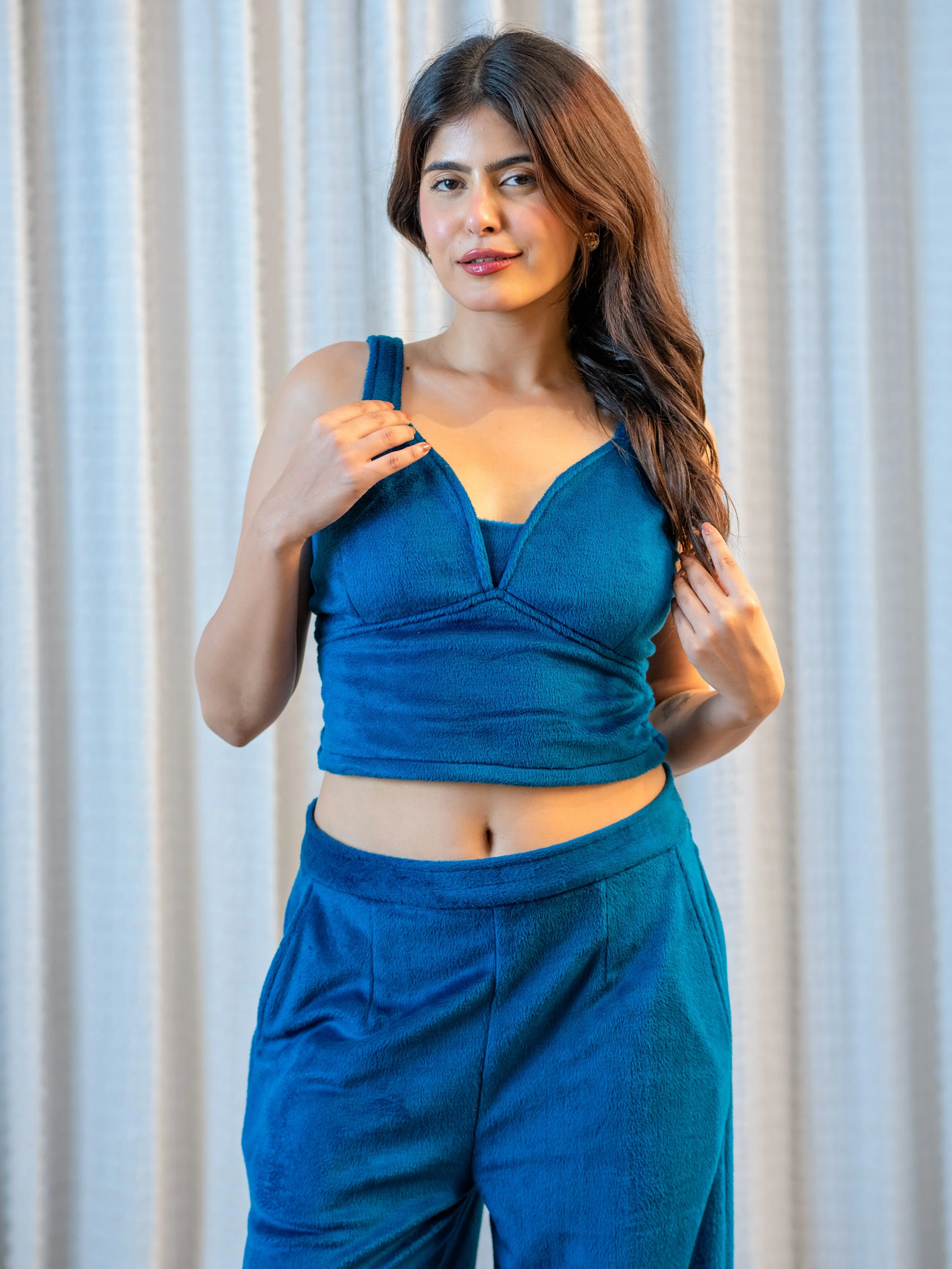 Teal Super Soft Woollen 3 Piece Robe Set - Image 11