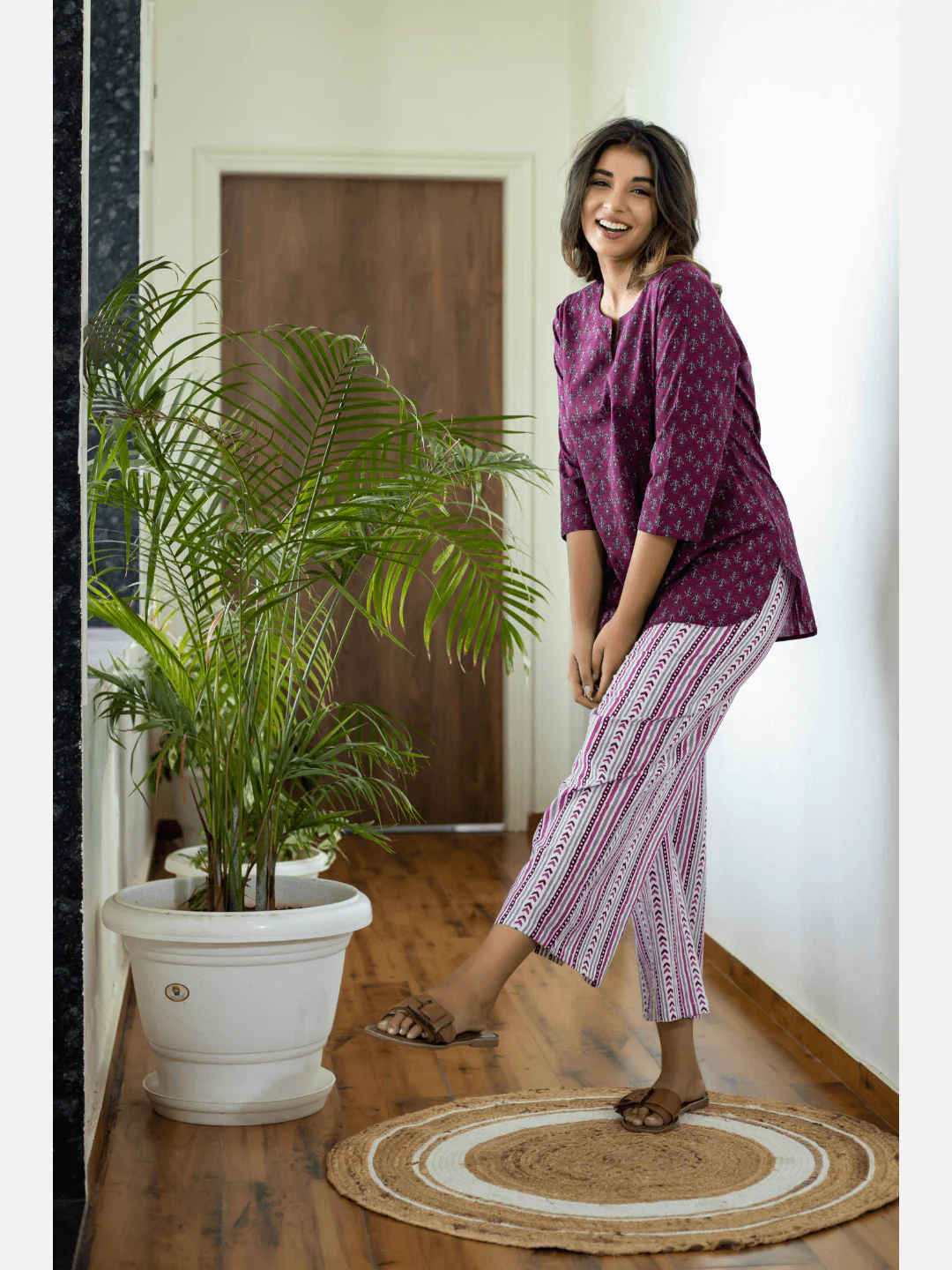 Wine Cotton Loungewear